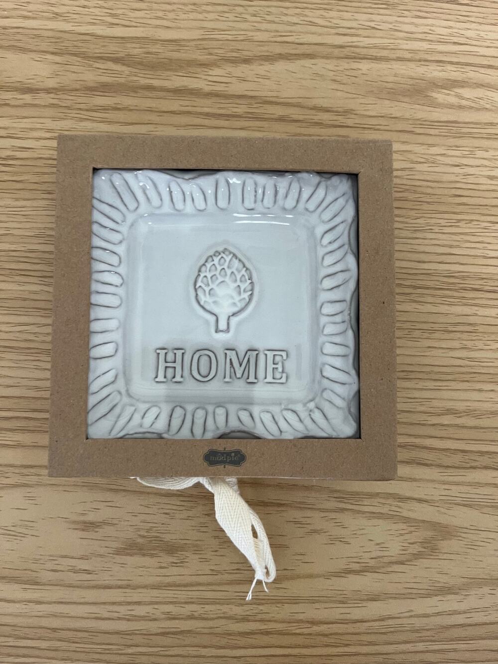 Mud Pie HOME Trinket Dish Boxed White Ceramic Jewelry Ring Catchall 4.5" NIB